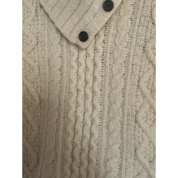 GAP Y2K Wool Camel Hair Cable Knit Button Turtleneck Sweater Women’s S Vintage - Picture 5 of 8